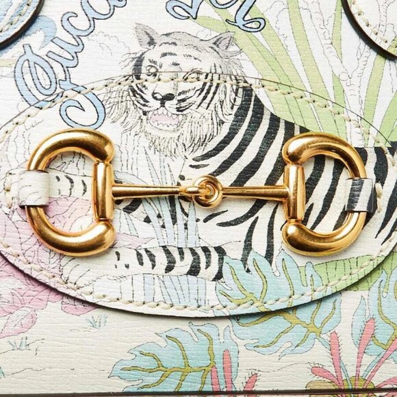 Gucci Multicolor Shangai Printed Mini Horsebit 1955 Small Top Handle Bag - Picture 9 of 12